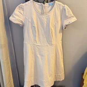 Womens Cream Khaki Short Sleeve A-Line Dress